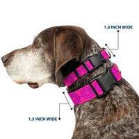 Plastic Clip Collar - Rotating Squares Pink/Purple