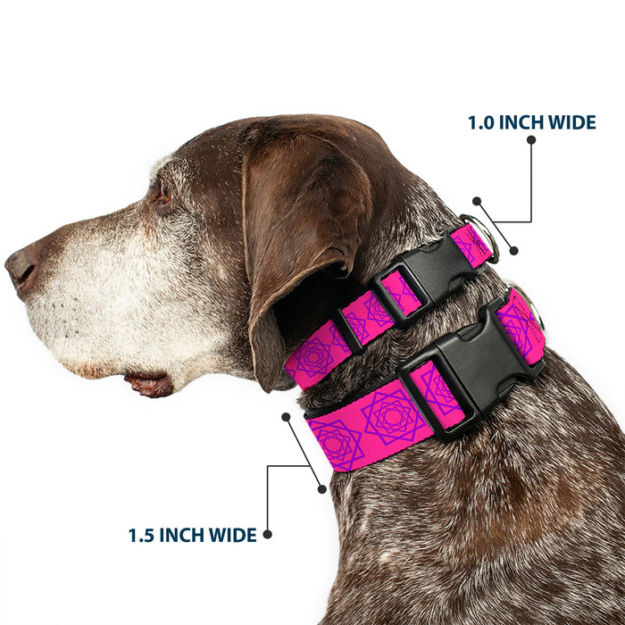 Plastic Clip Collar - Rotating Squares Pink/Purple