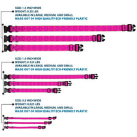 Plastic Clip Collar - Rotating Squares Pink/Purple