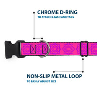 Plastic Clip Collar - Rotating Squares Pink/Purple