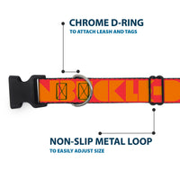 Plastic Clip Collar - BUCKLE-DOWN Shapes Red/Orange