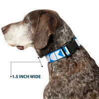 Plastic Clip Collar - BUCKLE-DOWN Shapes Turquoise/White