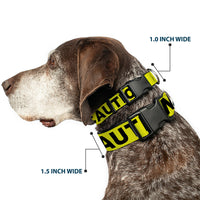 Plastic Clip Collar - CAUTION Yellow/Black