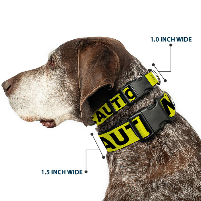 Plastic Clip Collar - CAUTION Yellow/Black