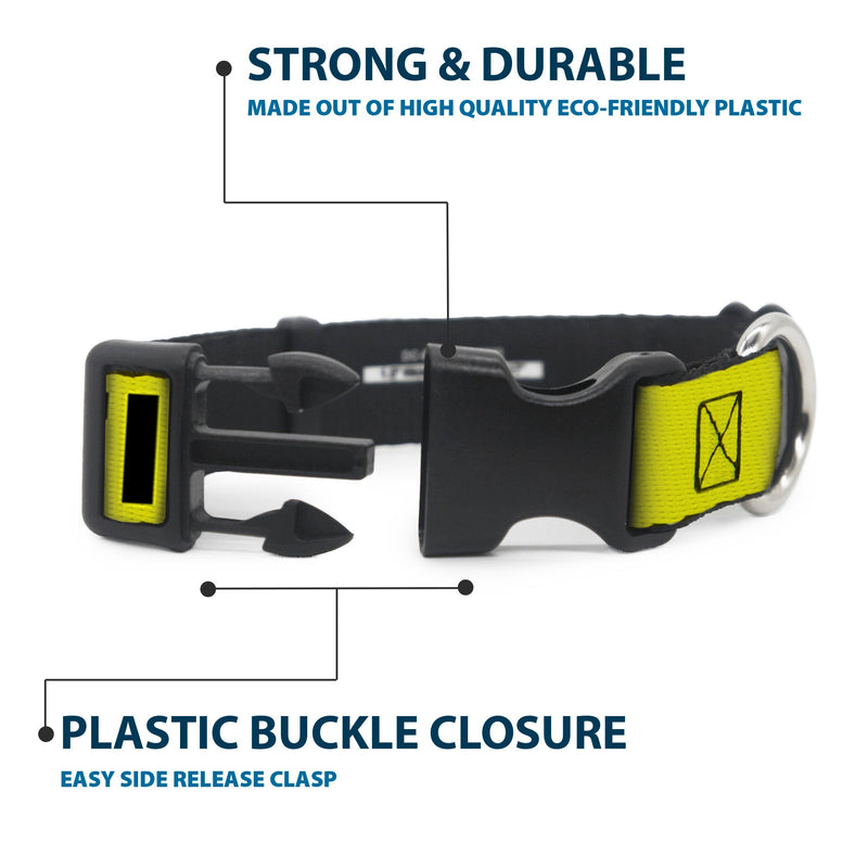 Plastic Clip Collar - CAUTION Yellow/Black