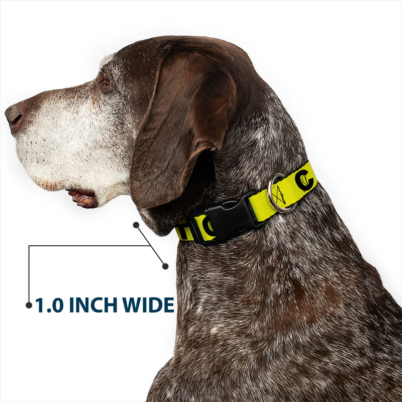 Plastic Clip Collar - CAUTION Yellow/Black