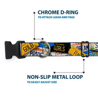 Plastic Clip Collar - Cali License Plates Stacked