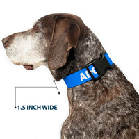 Plastic Clip Collar - Pet Quote ADOPT DON'T SHOP Blue/White