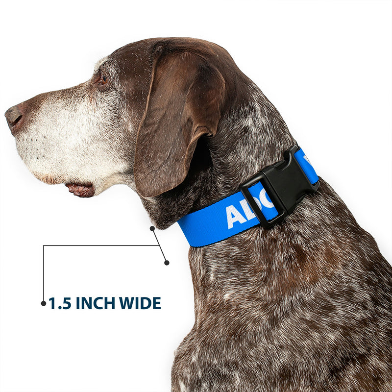 Plastic Clip Collar - Pet Quote ADOPT DON'T SHOP Blue/White