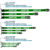 Plastic Clip Collar - Pet Quote ADOPT ME Green/White