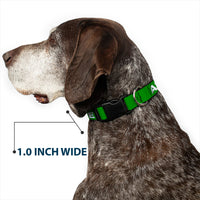 Plastic Clip Collar - Pet Quote ADOPT ME Green/White