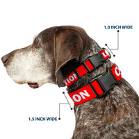 Plastic Clip Collar - Pet Quote CAUTION Red/White