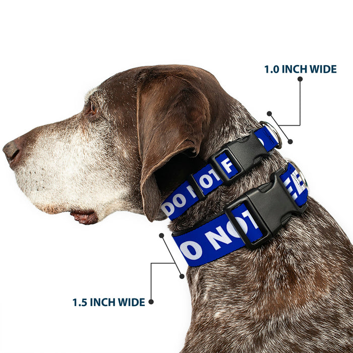 Plastic Clip Collar - Pet Quote DO NOT FEED Navy/White