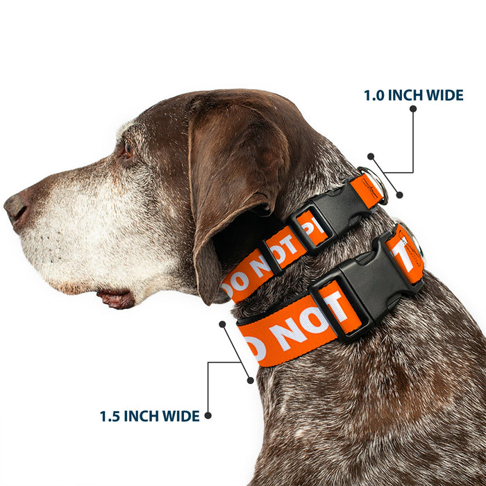 Plastic Clip Collar - Pet Quote DO NOT PET Orange/White