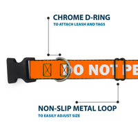 Plastic Clip Collar - Pet Quote DO NOT PET Orange/White