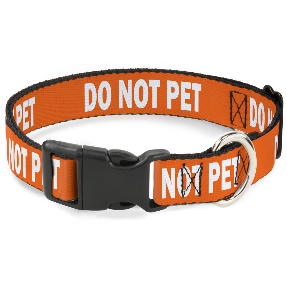 Plastic Clip Collar - Pet Quote DO NOT PET Orange/White