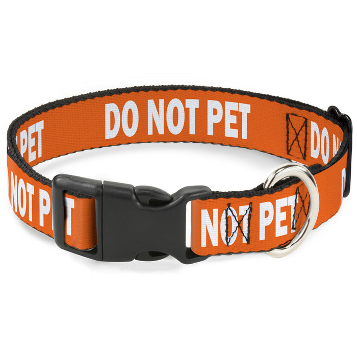Plastic Clip Collar - Pet Quote DO NOT PET Orange/White