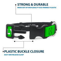 Plastic Clip Collar - Pet Quote FRIENDLY Green/White
