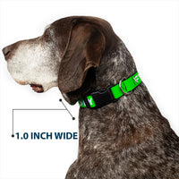 Plastic Clip Collar - Pet Quote FRIENDLY Green/White