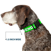 Plastic Clip Collar - Pet Quote FRIENDLY Green/White