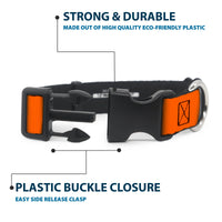 Plastic Clip Collar - Pet Quote NO DOGS Orange/White