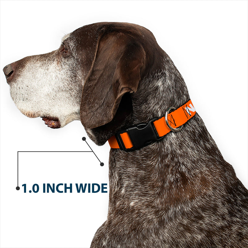 Plastic Clip Collar - Pet Quote NO DOGS Orange/White