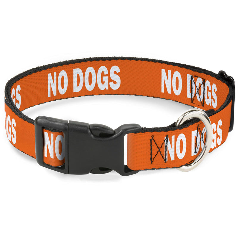 Plastic Clip Collar - Pet Quote NO DOGS Orange/White