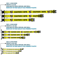 Plastic Clip Collar - Pet Quote CAUTION I BITE/Dog Growl Yellow/Black