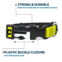 Plastic Clip Collar - Pet Quote CAUTION I BITE/Dog Growl Yellow/Black
