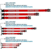 Plastic Clip Collar - SERVICE DOG Red/Black/White
