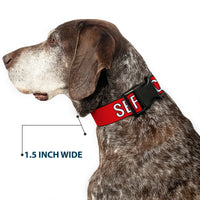 Plastic Clip Collar - SERVICE DOG Red/Black/White