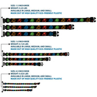 Plastic Clip Collar - Marvel Avengers Superhero Logos Black/Multi Color