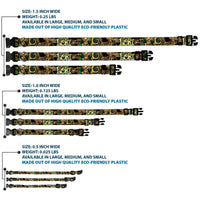 Plastic Clip Collar - LOKI Poses Black/Gold/Green