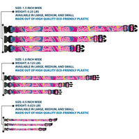 Plastic Clip Collar - BARBIE Script Signature Logo Abstract Multi Color/White