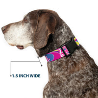Plastic Clip Collar - BARBIE Script Signature Logo Abstract Multi Color/White