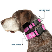 Plastic Clip Collar - BARBIE Script Signature Logo Pink/White