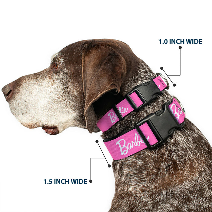 Plastic Clip Collar - BARBIE Script Signature Logo Pink/White