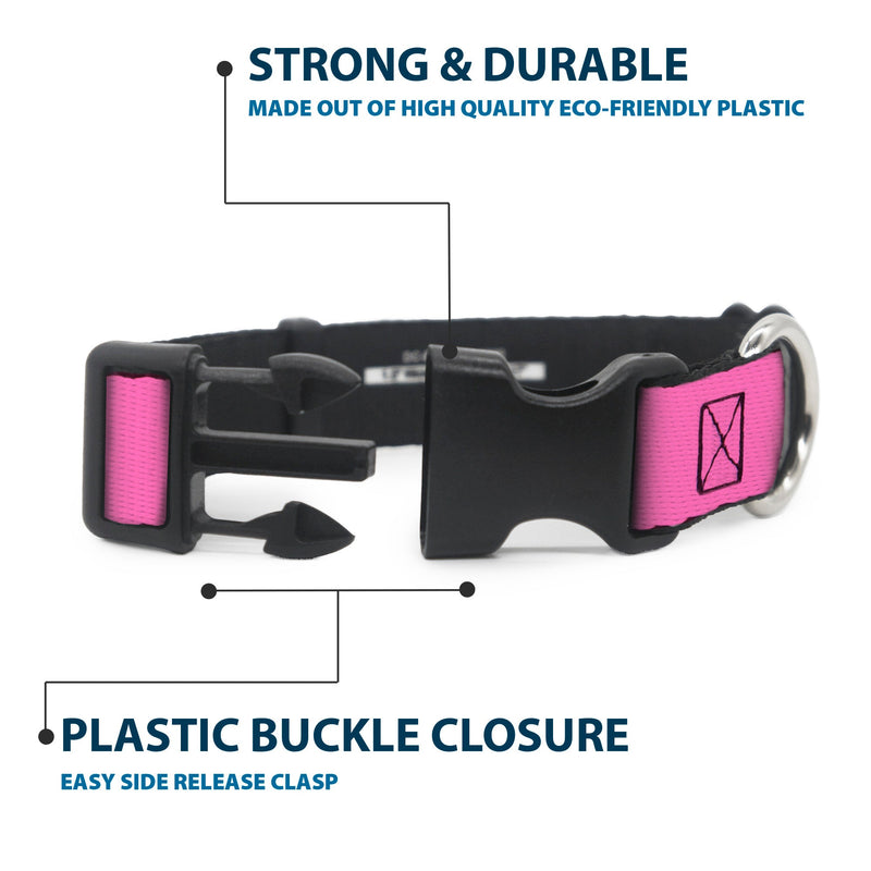 Plastic Clip Collar - BARBIE Script Signature Logo Pink/White