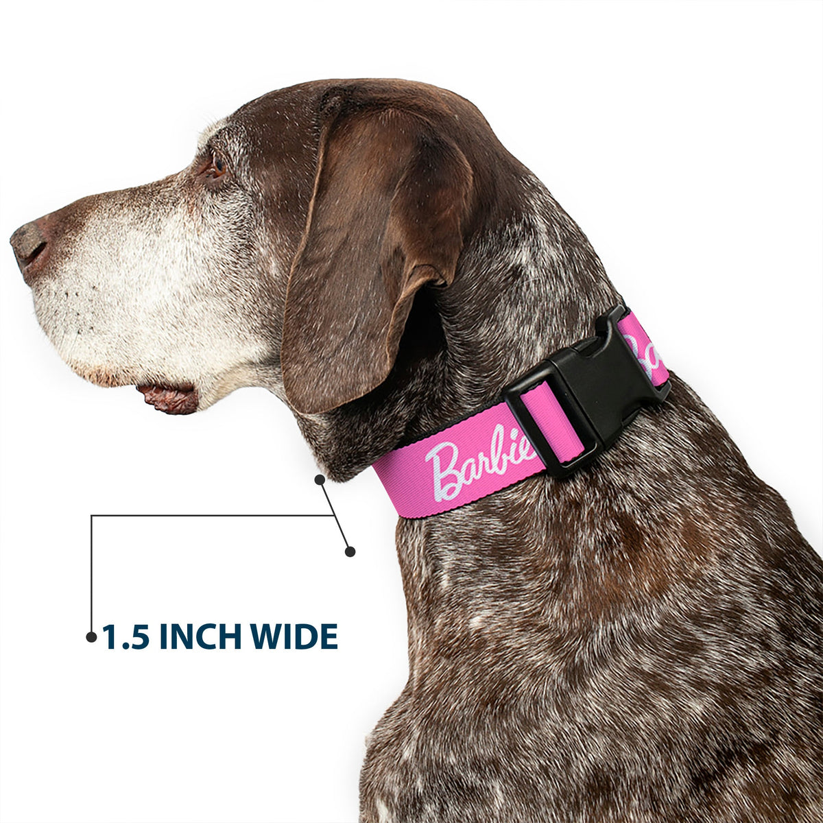 Plastic Clip Collar - BARBIE Script Signature Logo Pink/White