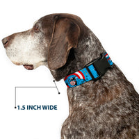 Plastic Clip Collar - CAPTAIN AMERICA w/Action Pose Weathered Blue