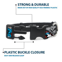 Plastic Clip Collar - CAPTAIN AMERICA 2-Poses/Comic Blocks Grays/Red/White/Blue