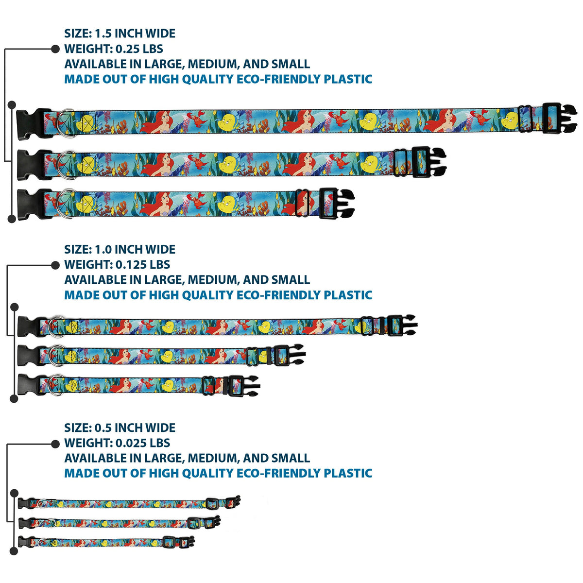 Plastic Clip Collar - Ariel, Sebastian & Flounder Scene