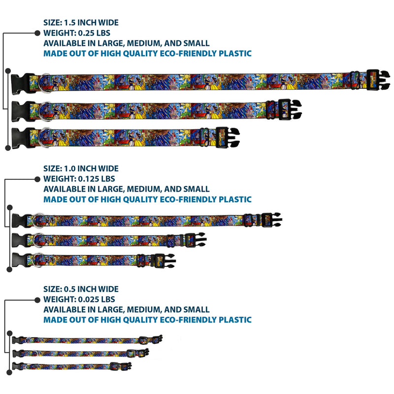 Plastic Clip Collar - Beauty & the Beast Stained Glass Scenes