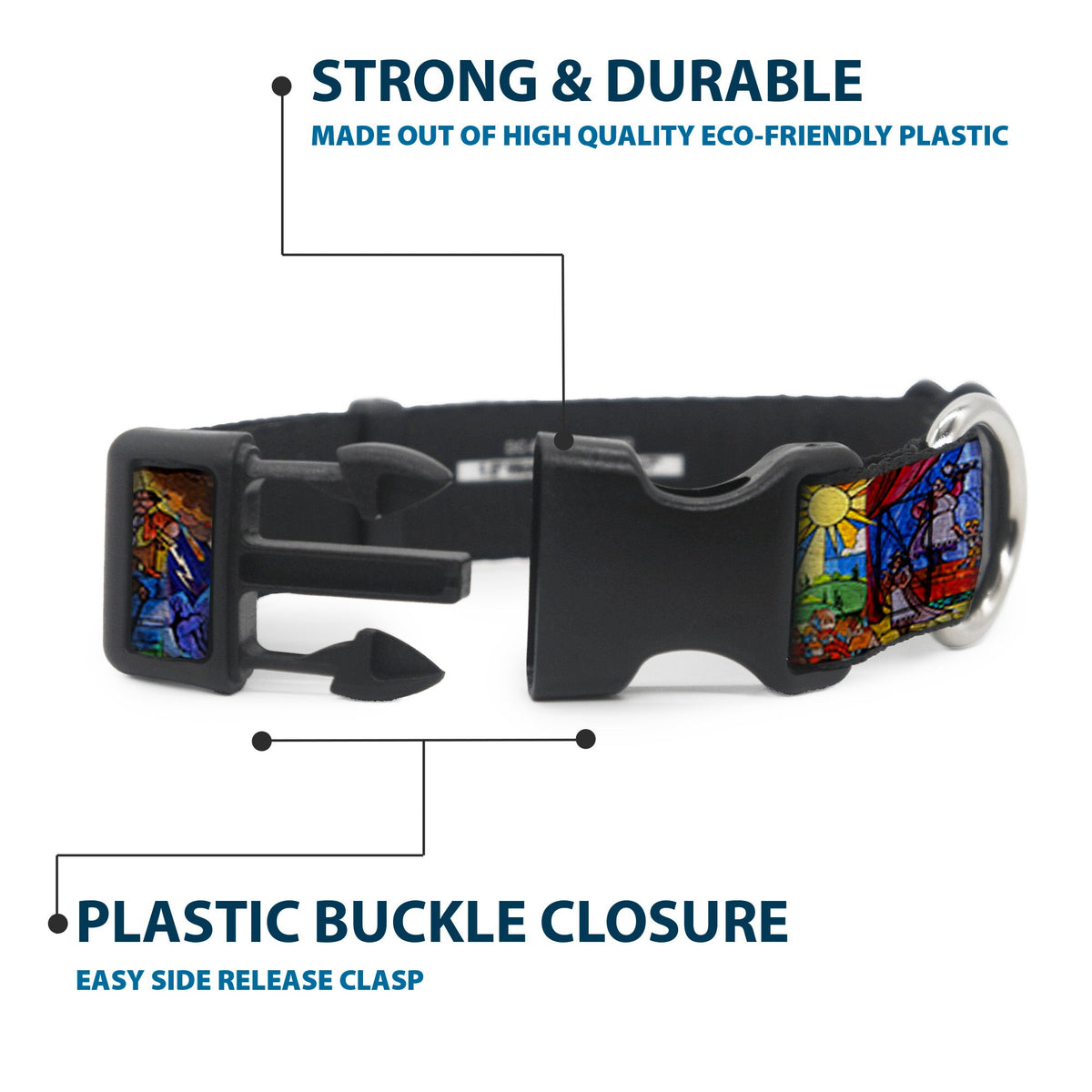 Plastic Clip Collar - Beauty & the Beast Stained Glass Scenes