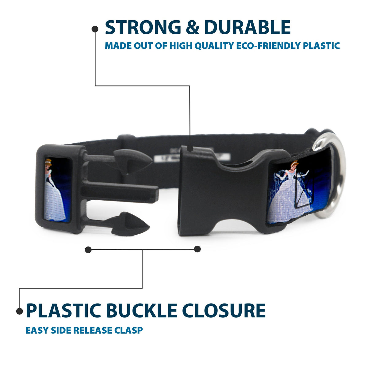 Plastic Clip Collar - Cinderella Transformation Blue Fade