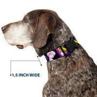 Plastic Clip Collar - TINK LUXE Sketch Black/Multi Neon
