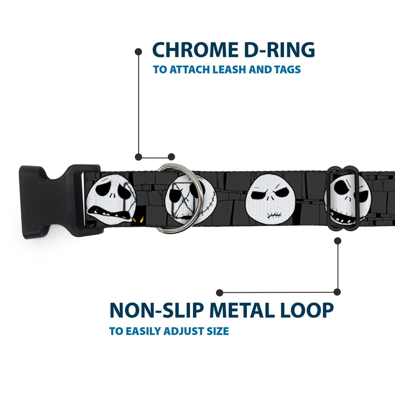 Plastic Clip Collar - Nightmare Before Christmas Jack Expressions Gray
