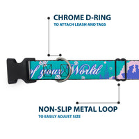 Plastic Clip Collar - Little Mermaid Silhouette Scenes PART OF YOUR WORLD Blues