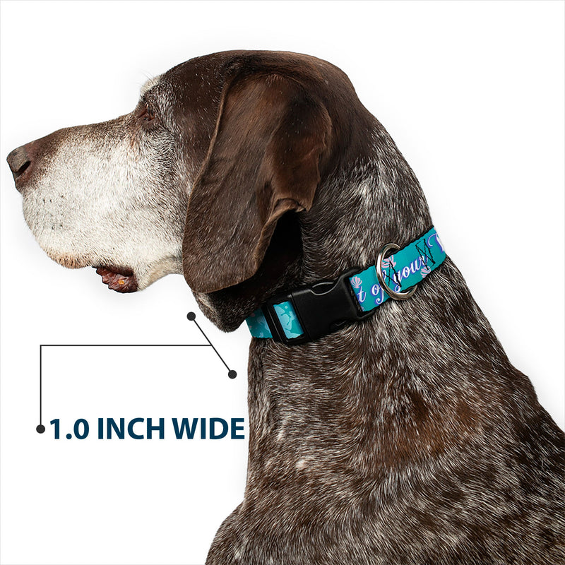 Plastic Clip Collar - Little Mermaid Silhouette Scenes PART OF YOUR WORLD Blues