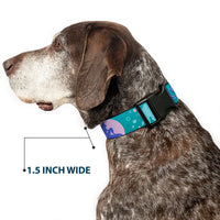 Plastic Clip Collar - Little Mermaid Silhouette Scenes PART OF YOUR WORLD Blues